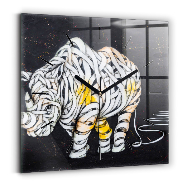 Szögletes fali üvegóra Absztrakt orrszarvú