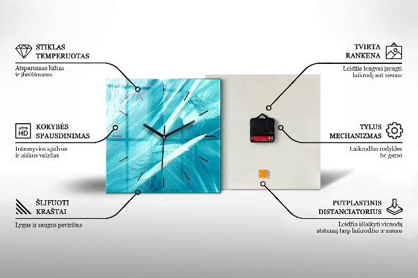 Szögletes fali üvegóra Absztrakt orrszarvú