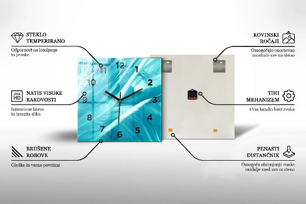 Szögletes fali üvegóra Modern absztrakció