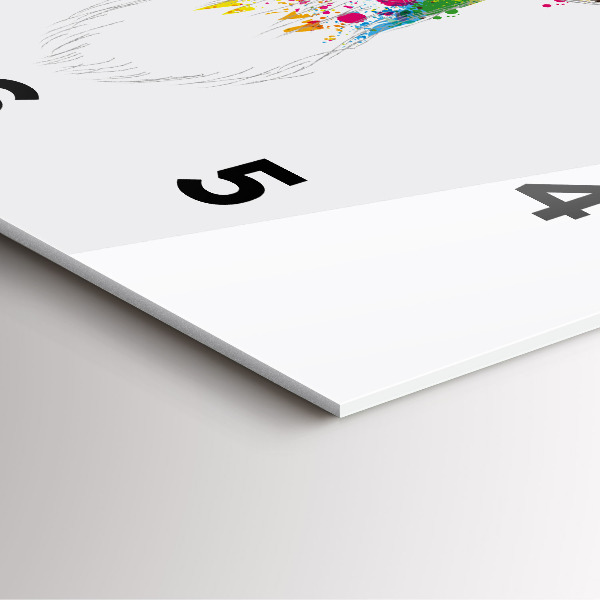 Szögletes fali üvegóra Színes szarvasfej