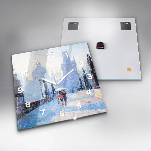 Szögletes fali üvegóra Olaj művészet