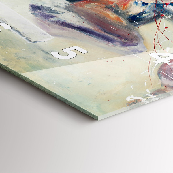 Szögletes fali üvegóra Vágtató lovak illusztrációja