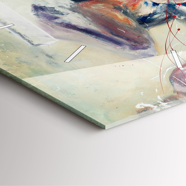 Szögletes fali üvegóra Vágtató lovak illusztrációja