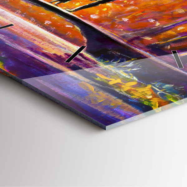 Szögletes fali üvegóra Pár az erdőben