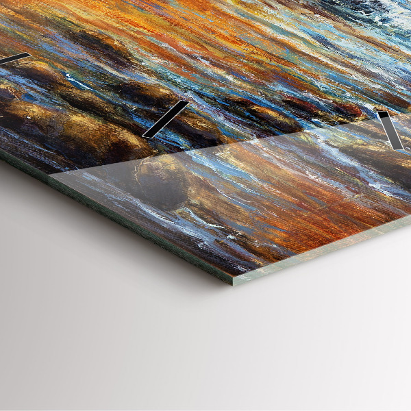 Szögletes fali üvegóra Művészi művészet