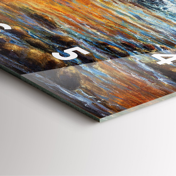 Szögletes fali üvegóra Művészi művészet