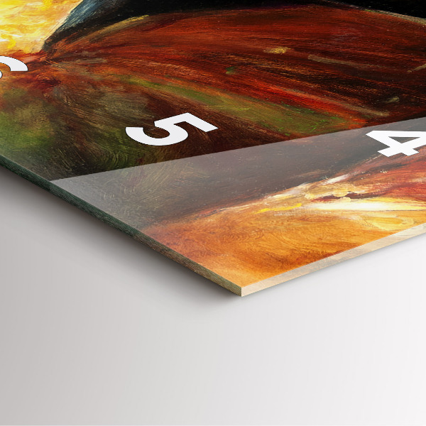 Szögletes fali üvegóra Két festett ló