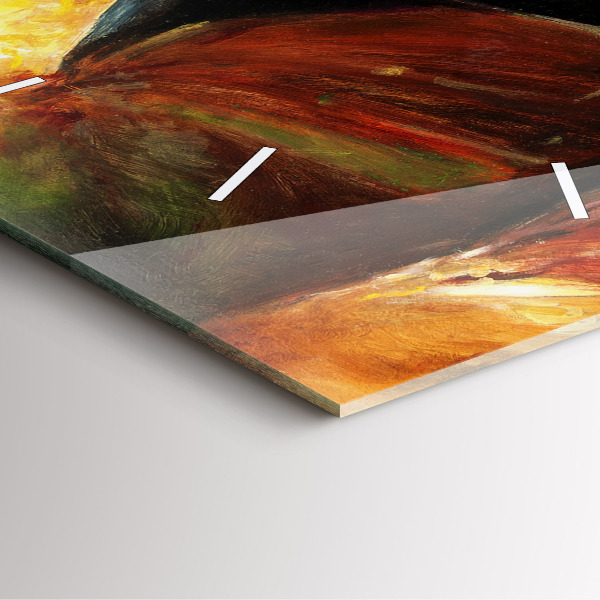 Szögletes fali üvegóra Két festett ló