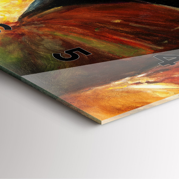 Szögletes fali üvegóra Két festett ló