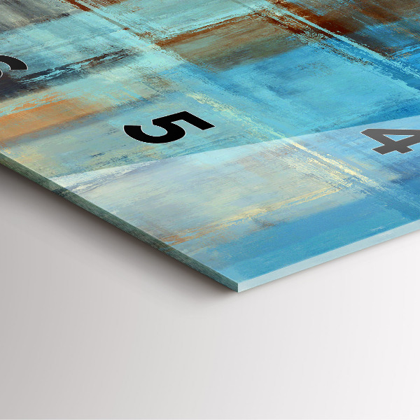 Szögletes fali üvegóra Színes háttér - absztrakt