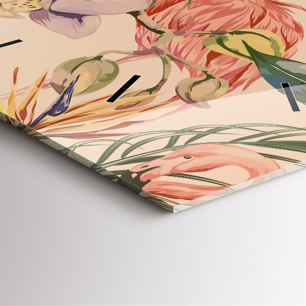 Szögletes fali üvegóra Trópusi pálmalevél