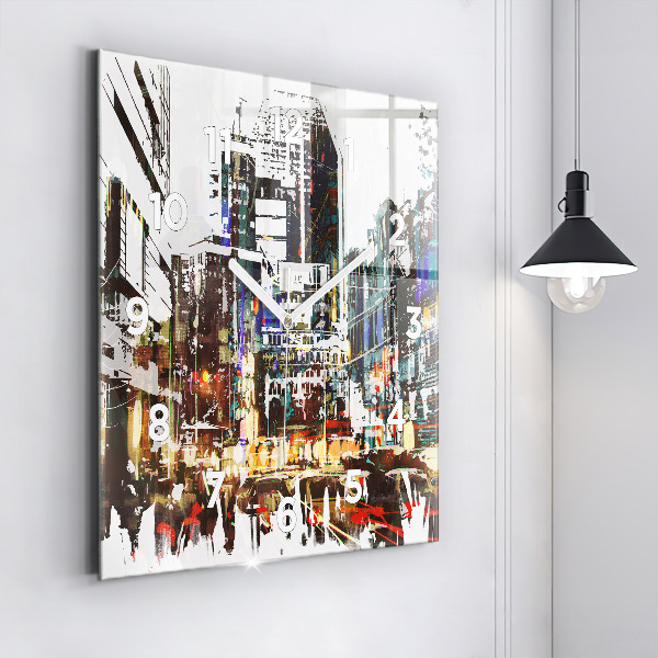 Szögletes fali üvegóra New York City