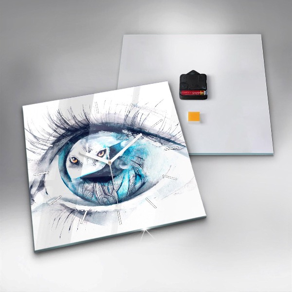 Szögletes fali üvegóra Wolf Eye Illusztráció