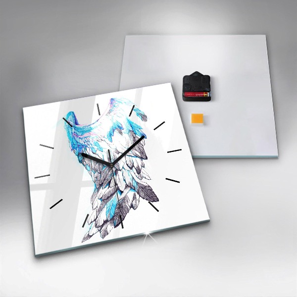 Szögletes fali üvegóra Madárszárnyak utánzata