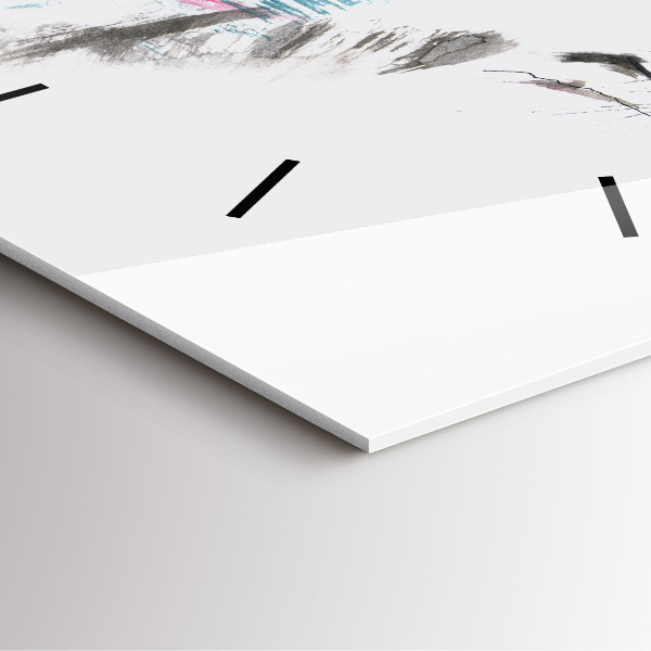 Szögletes fali üvegóra Festett farkasprofil