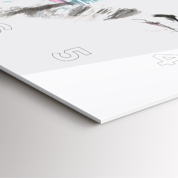 Szögletes fali üvegóra Festett farkasprofil