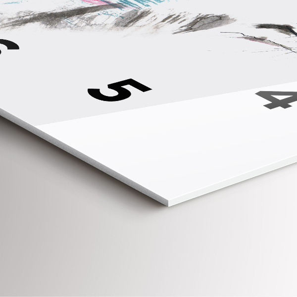 Szögletes fali üvegóra Festett farkasprofil