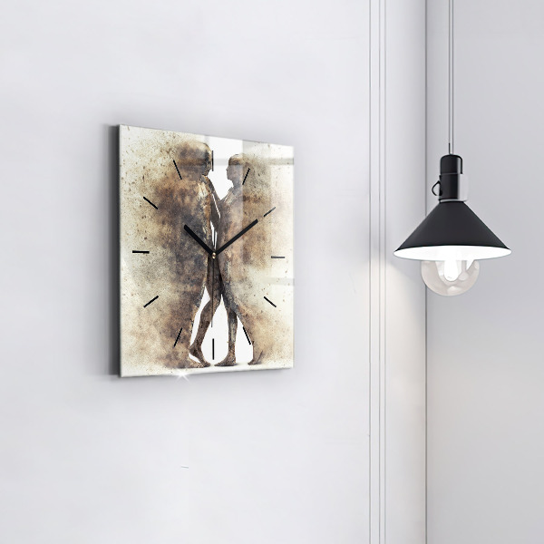 Szögletes fali üvegóra Absztrakt emberek homok