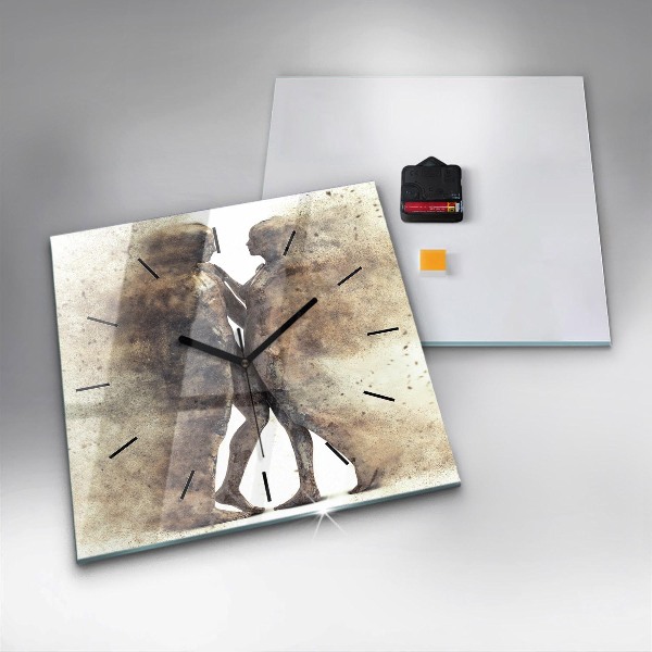 Szögletes fali üvegóra Absztrakt emberek homok