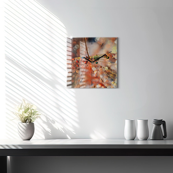 Szögletes fali üvegóra Pitypang harmattal