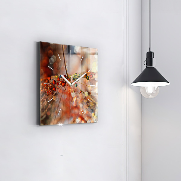 Szögletes fali üvegóra Pitypang harmattal