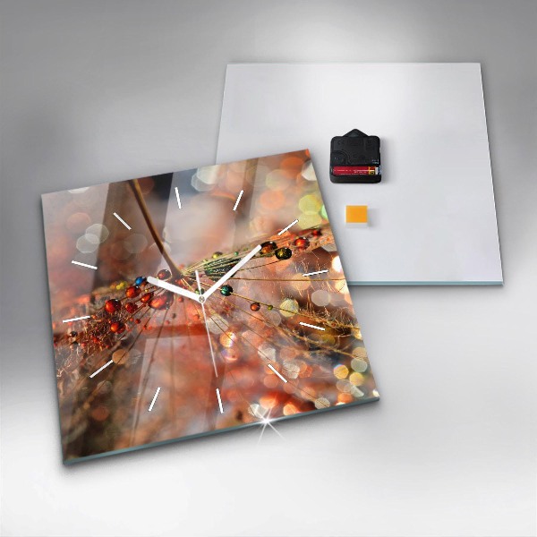 Szögletes fali üvegóra Pitypang harmattal