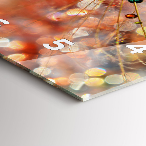 Szögletes fali üvegóra Pitypang harmattal