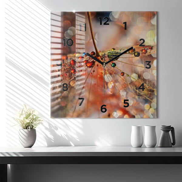 Szögletes fali üvegóra Pitypang harmattal