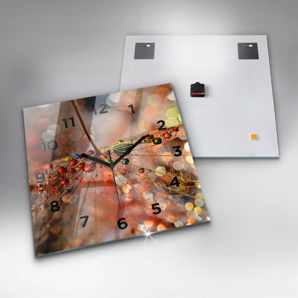 Szögletes fali üvegóra Pitypang harmattal