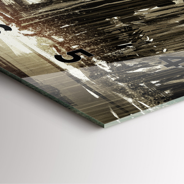 Szögletes fali üvegóra Nő egy esős éjszakán