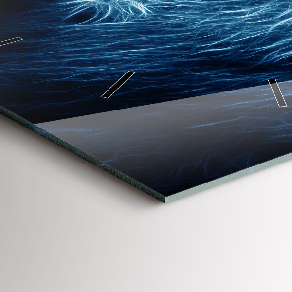 Szögletes fali üvegóra Vad oroszlán