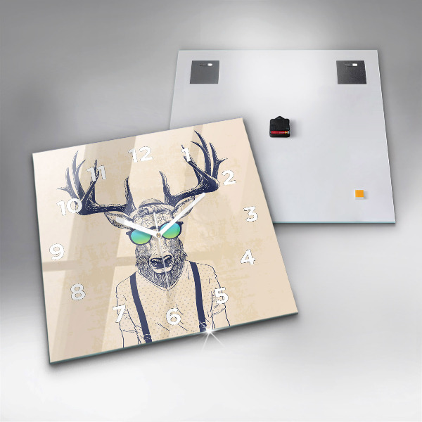 Szögletes fali üvegóra Absztrakt szarvas