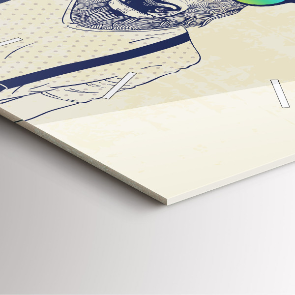 Szögletes fali üvegóra Absztrakt szarvas