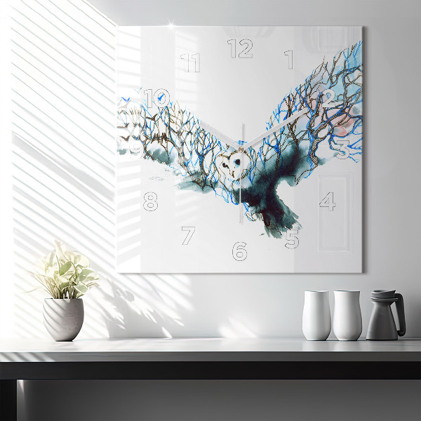 Szögletes fali üvegóra A madarak szabadsága és természete