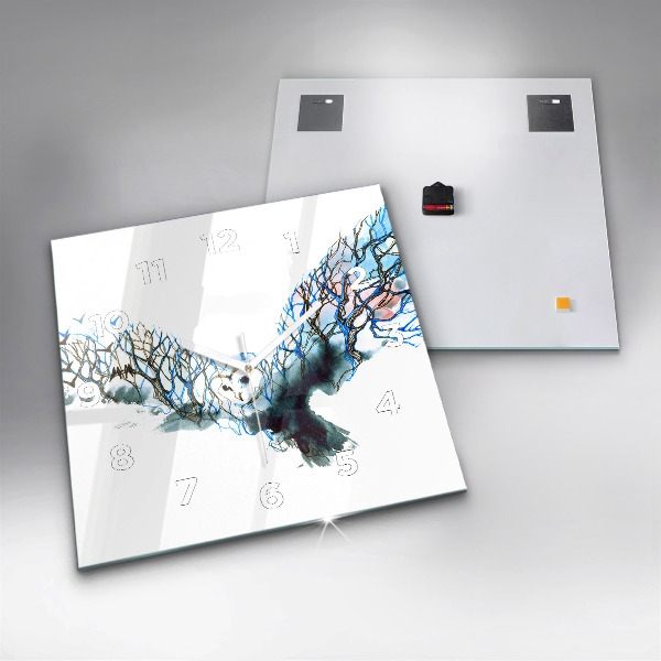 Szögletes fali üvegóra A madarak szabadsága és természete