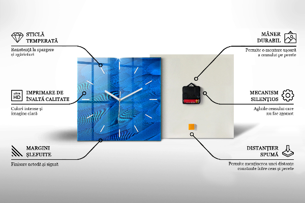 Szögletes fali üvegóra Lagúna táj