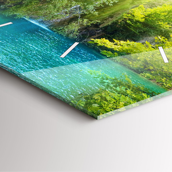 Szögletes fali üvegóra Lagúna táj