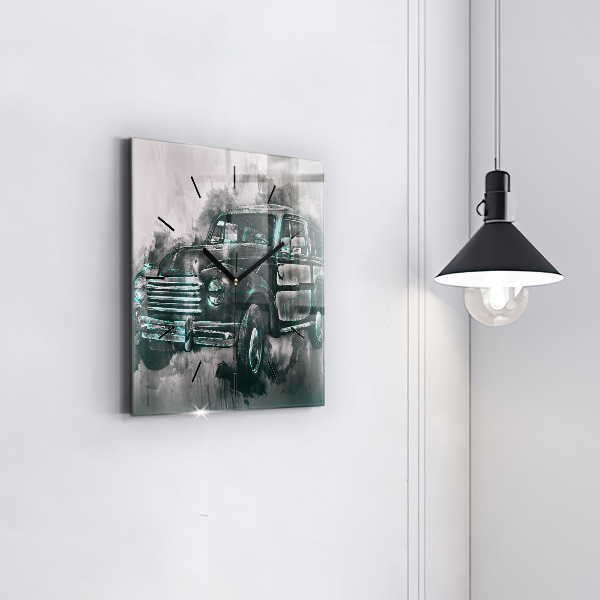 Szögletes fali üvegóra Old School Car