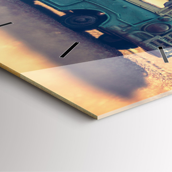 Szögletes fali üvegóra Lakókocsi a tengerparton