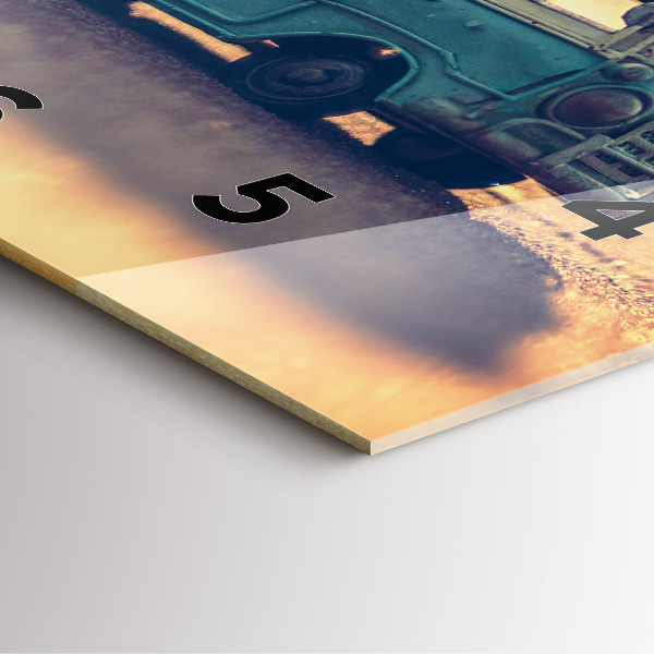 Szögletes fali üvegóra Lakókocsi a tengerparton