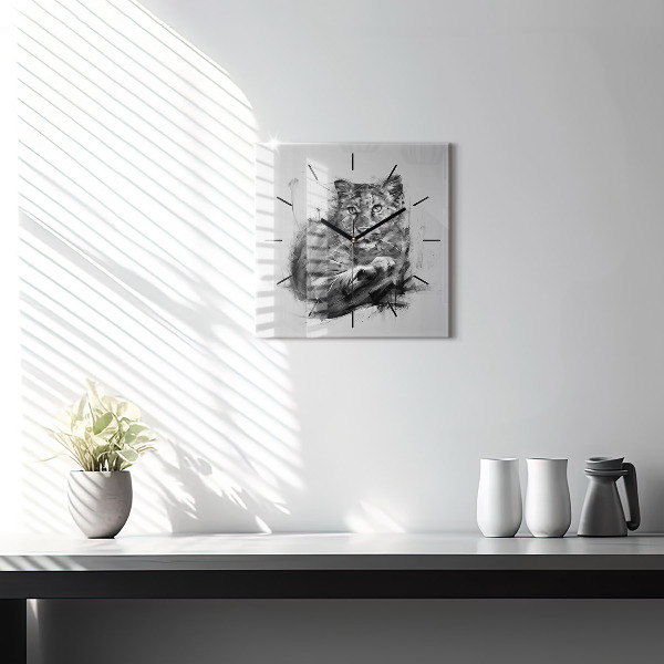 Szögletes fali üvegóra Festett oroszlán