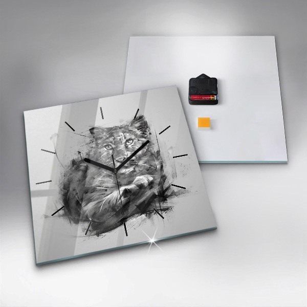 Szögletes fali üvegóra Festett oroszlán