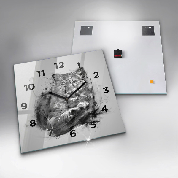 Szögletes fali üvegóra Festett oroszlán