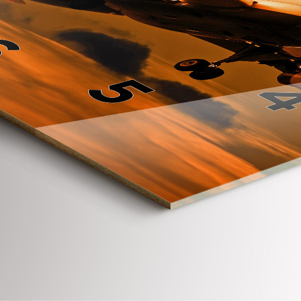 Szögletes fali üvegóra Utazás repülővel