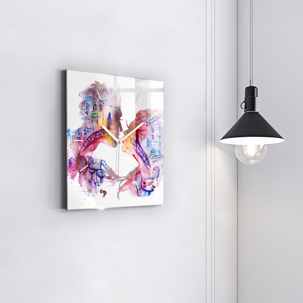 Szögletes fali üvegóra Két test egy lélek