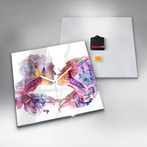 Szögletes fali üvegóra Két test egy lélek