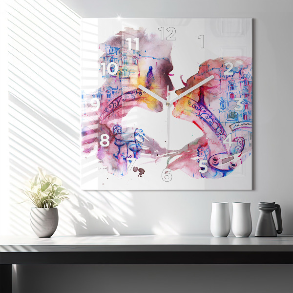 Szögletes fali üvegóra Két test egy lélek