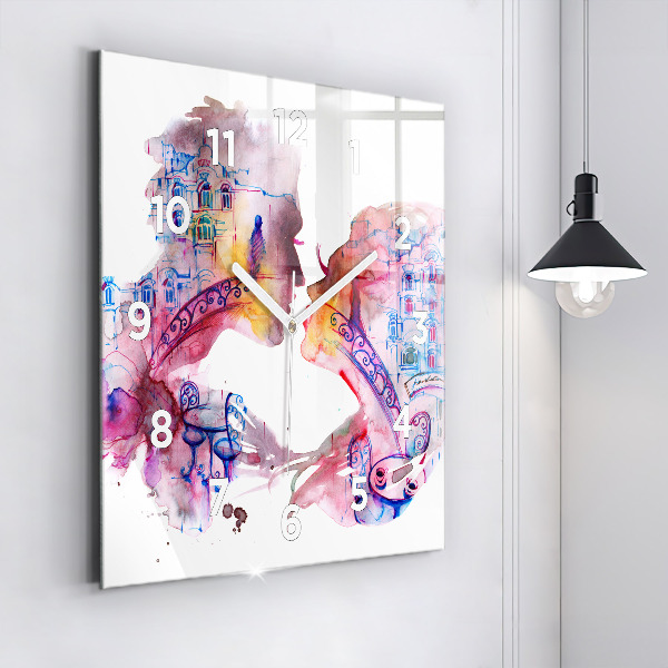 Szögletes fali üvegóra Két test egy lélek