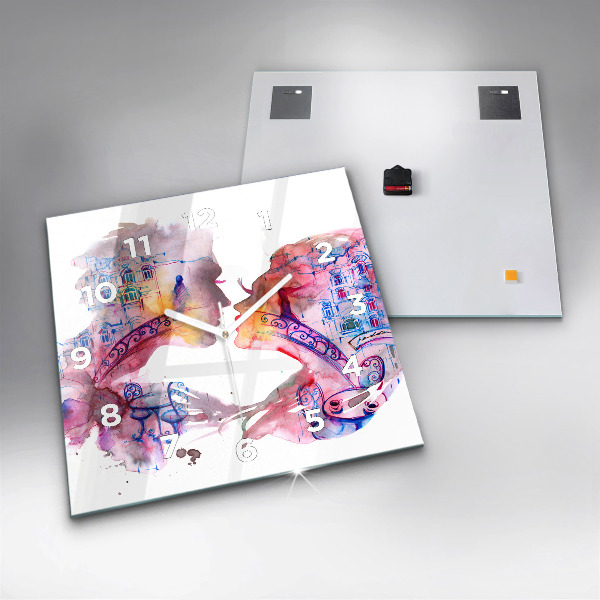 Szögletes fali üvegóra Két test egy lélek