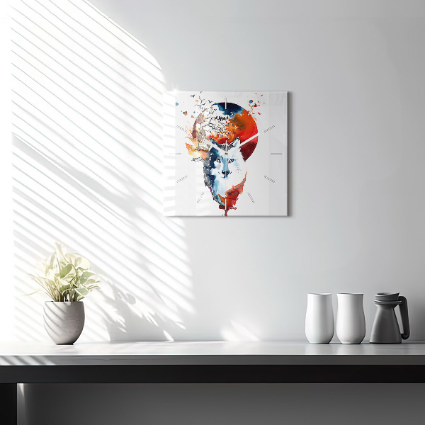 Szögletes fali üvegóra A farkas és a telihold